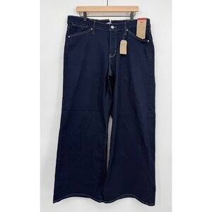 Levis Jeans Womens 34 Blue 318 Shaping Wide Leg Dark Wash Denim Pants NEW